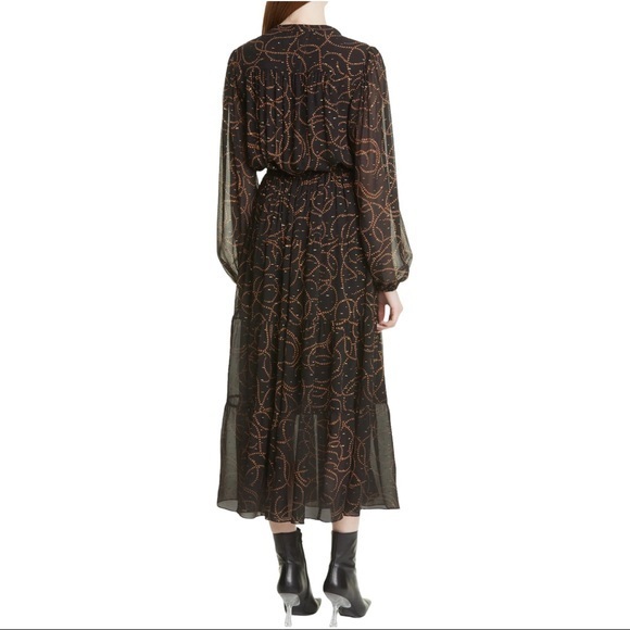 A.L.C. Marlowe Long Sleeve Silk Blend Maxi Dress 0 NWT - Picture 3 of 12
